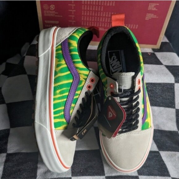 Vans Old Skool MTE 1 Women 8 Tripped Put Trekker White Green Suede Gf 112025 - Picture 5 of 15